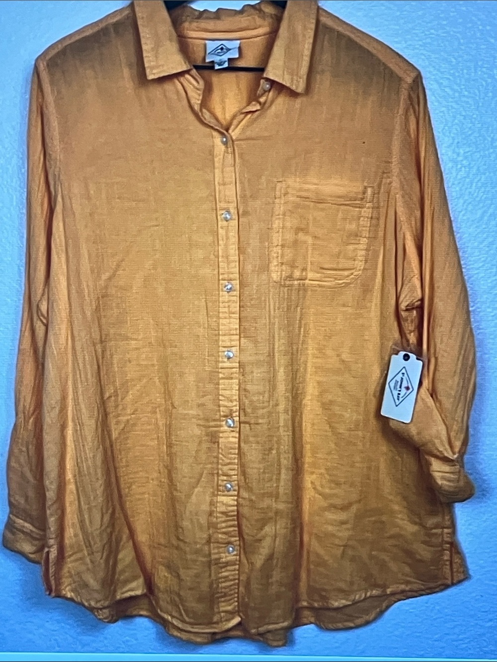 St. John's Bay Men's Golden Mustard Long-Sleeve Button-Down Shirt